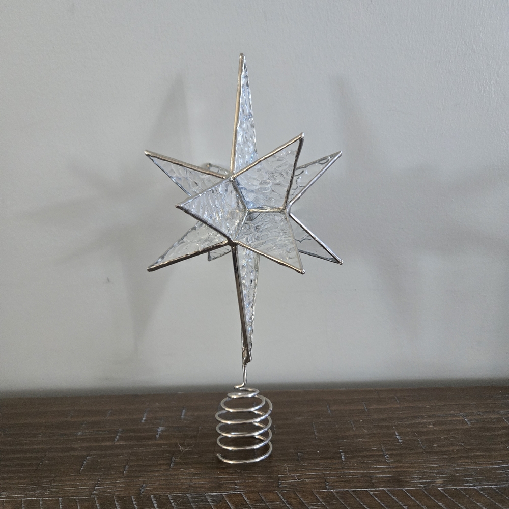 Glass And Silver Star Tree Topper